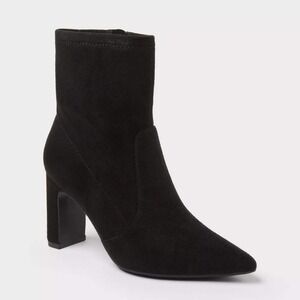 Women's Sienna Low Shaft Heeled Boots A New Day Jet Black Size 10 New With Tags